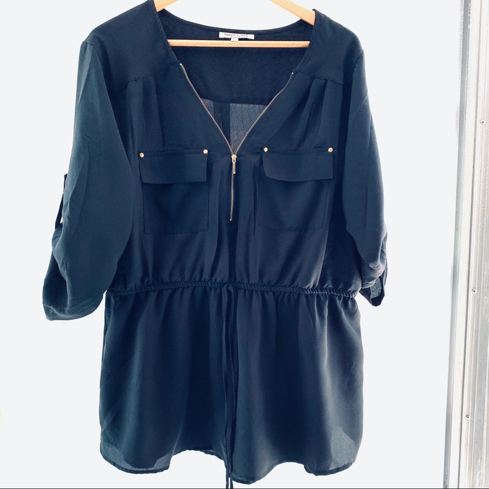 Speed Limit Black Sheer Shell Tunic 3XL